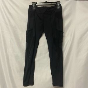 FlexTek Pants Smooth Balera Dance MC Leggings Vented Shear Knees Dark Black